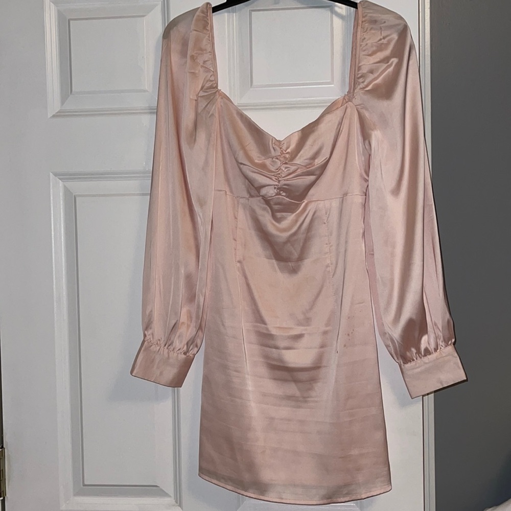 Silk rose pink dress